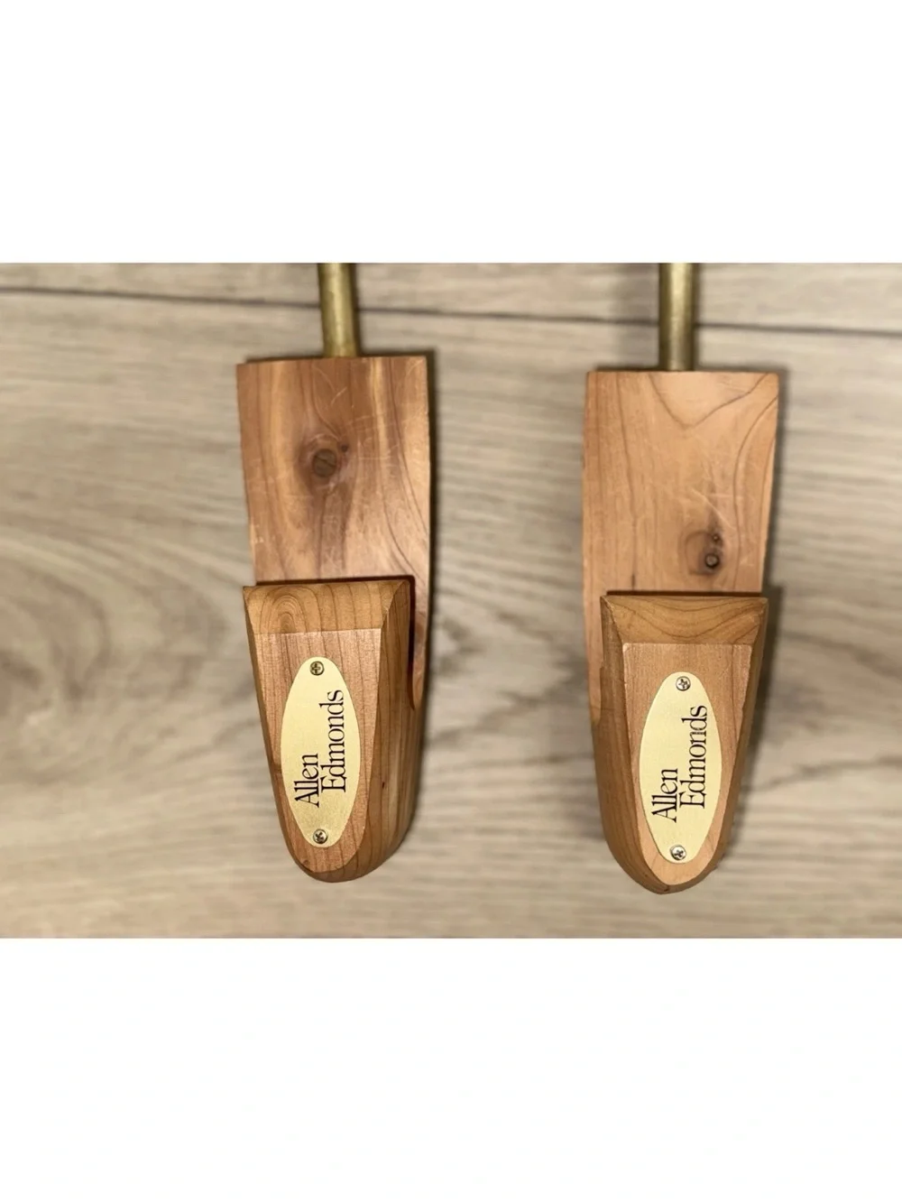 Allen Edmonds Large Aromatic Natural Wood Cedar Shoe Trees with Brass Hardware